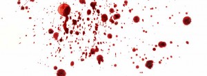 blood spatter pattern on wall