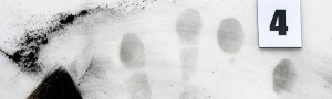 handprint, dust and brush