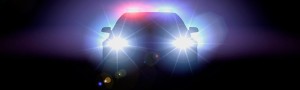 police cruiser under cover of night